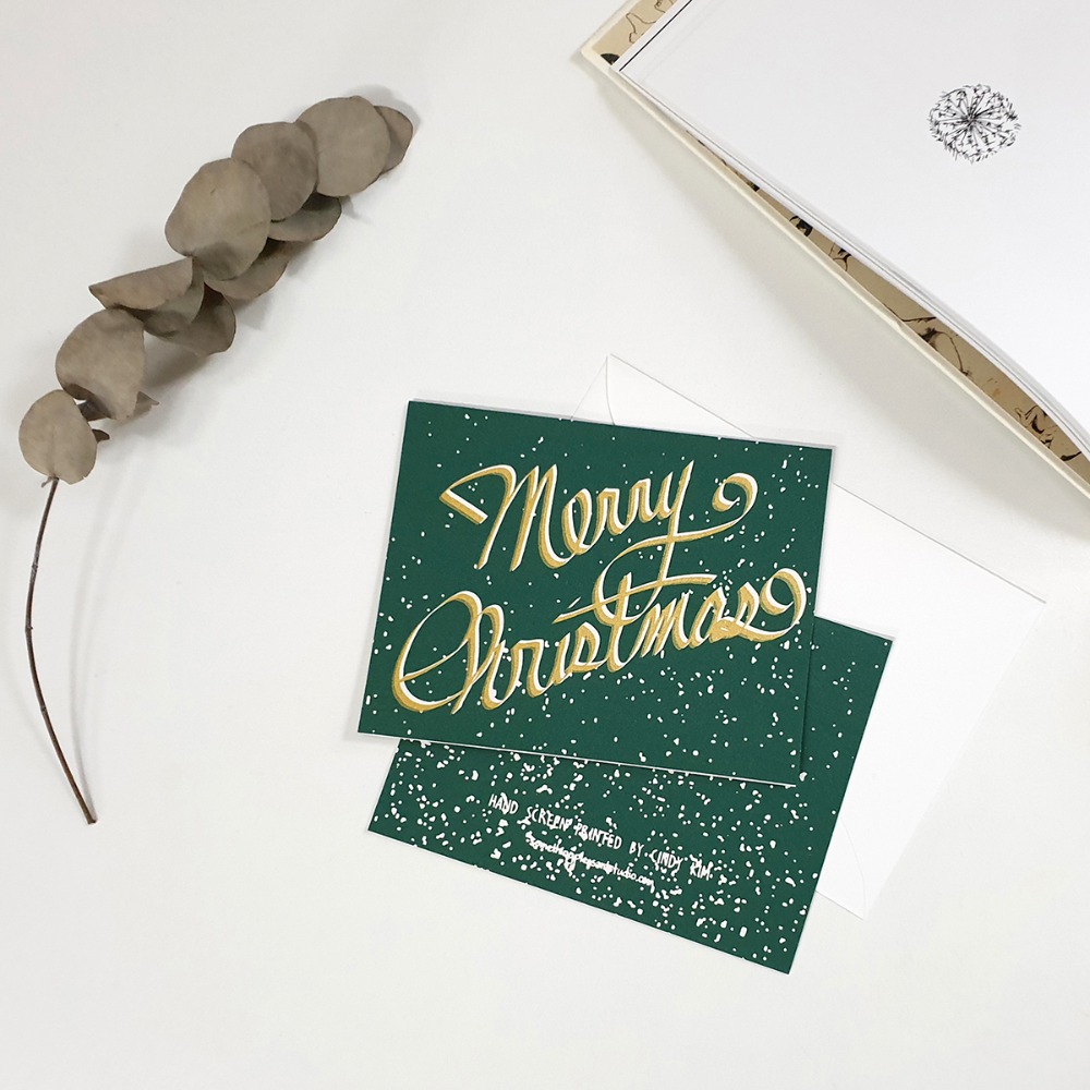Merry Christmas 실크스크린 카드